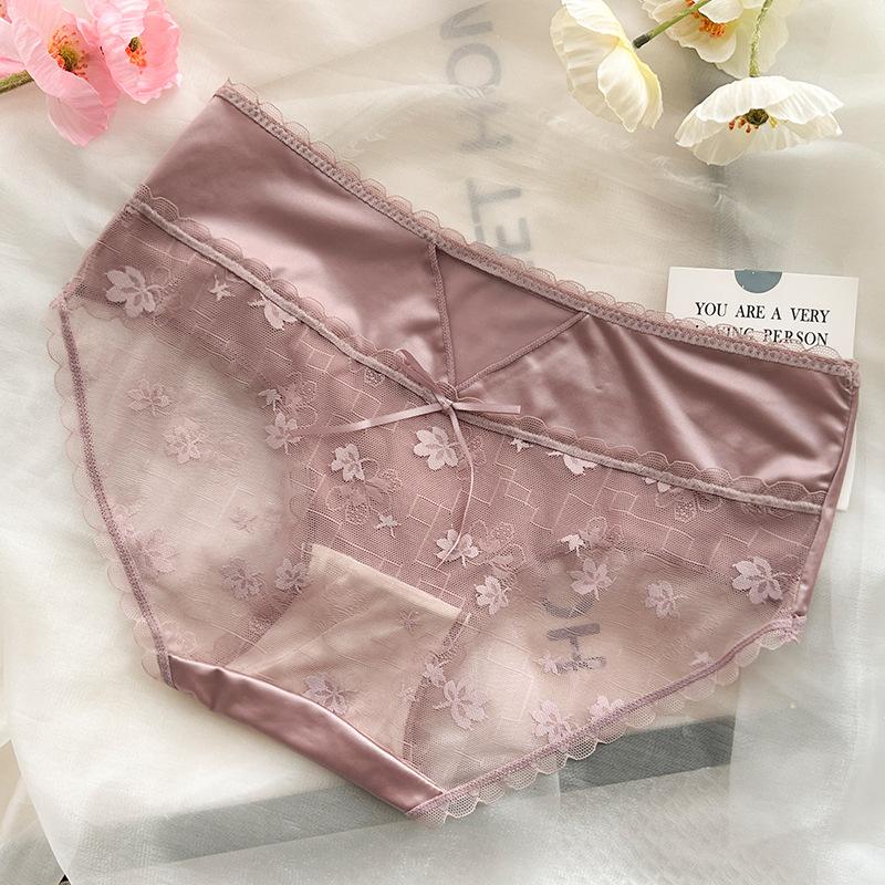 Satin Patchwork Lace Gynecological Panties