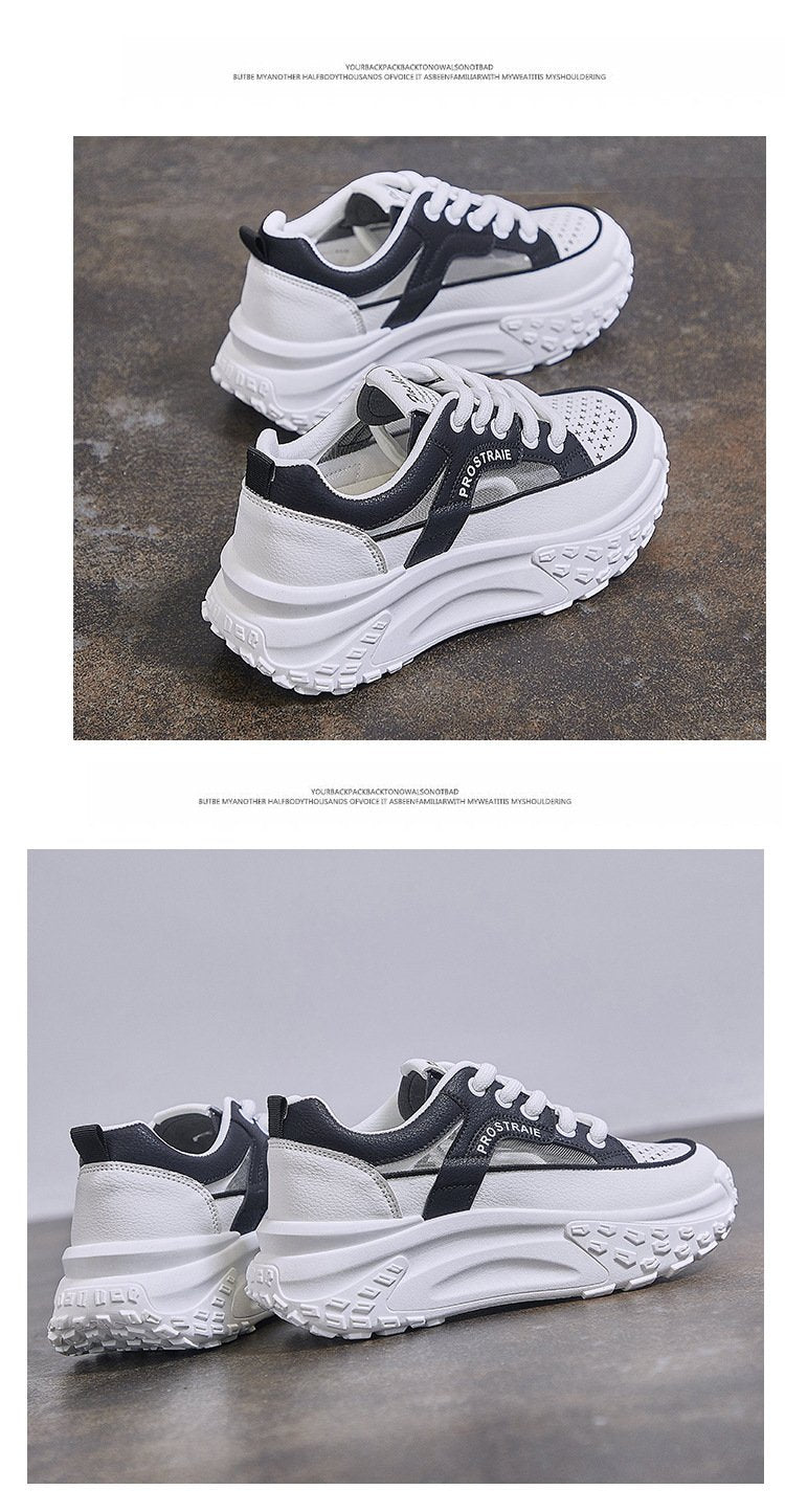 Comfy Breathable Leather Chunky Shoes
