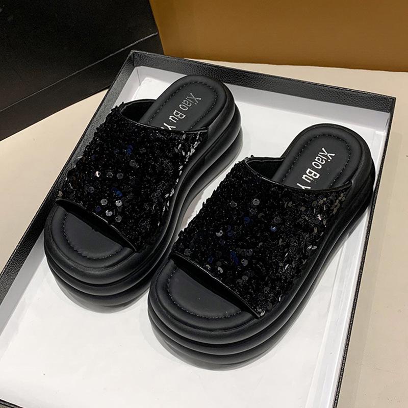 Elegant Bling Platform Slippers