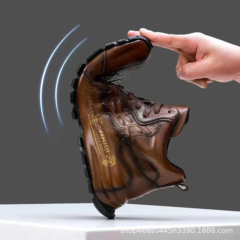 Cowhide Casual Heightening Thick-Soled Shoes