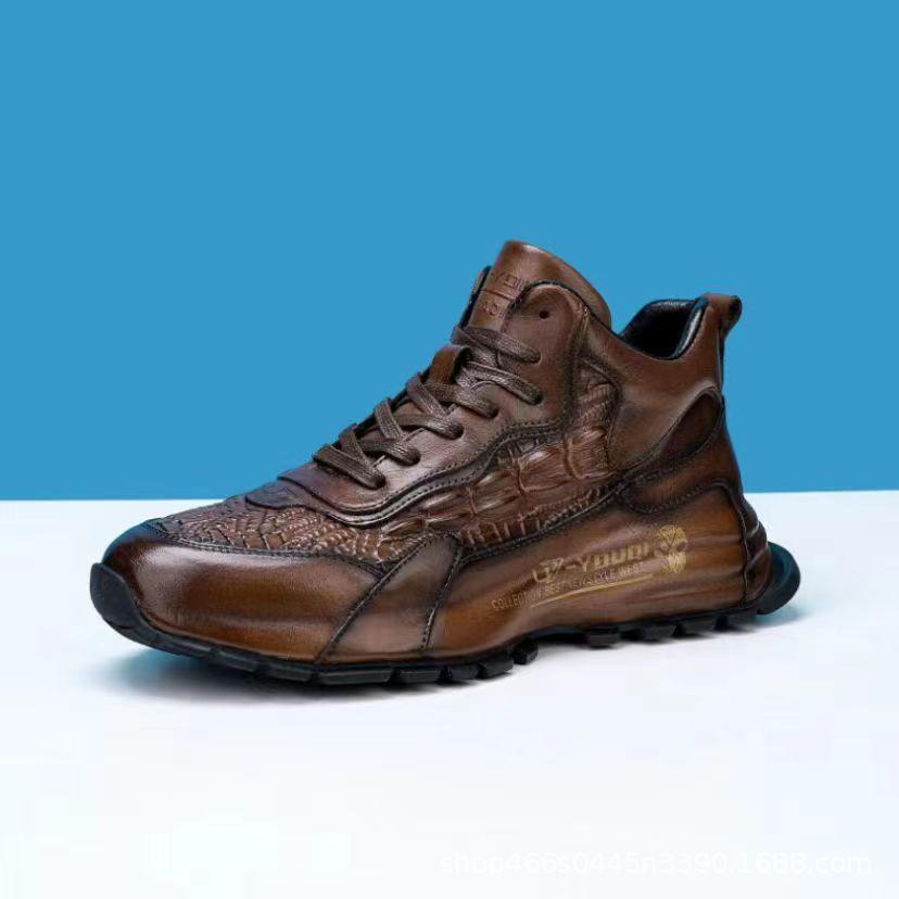 Cowhide Casual Heightening Thick-Soled Shoes