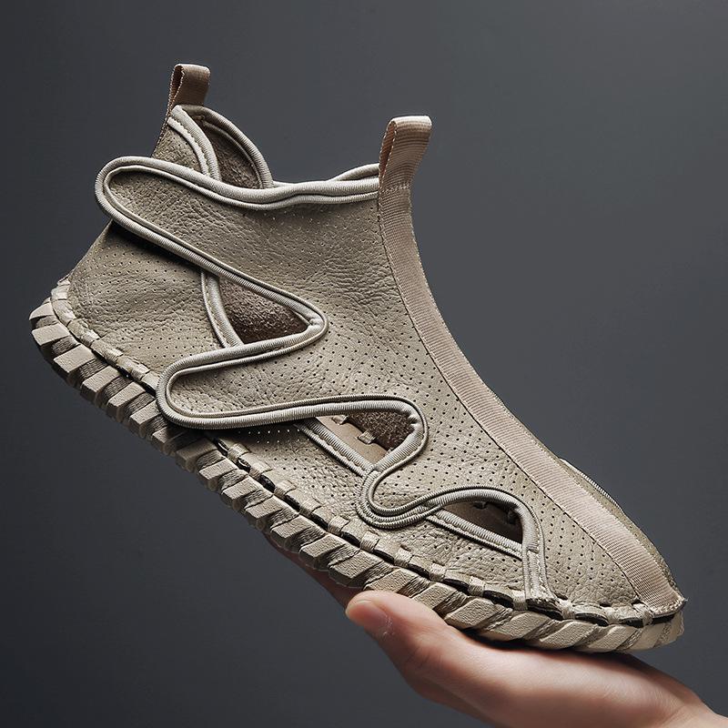 Handmade Leather Casual Velcro Shoes