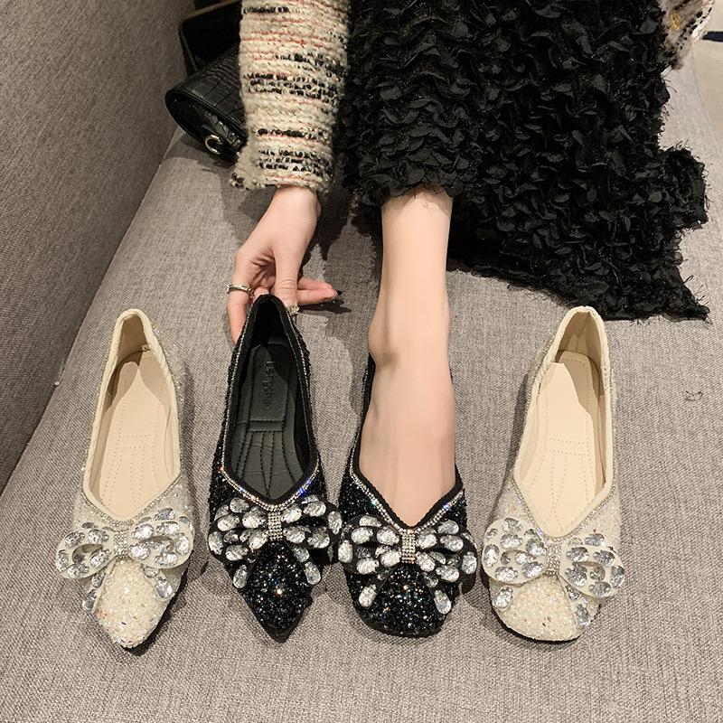 Soft Rhinestone Slip-On Shoes