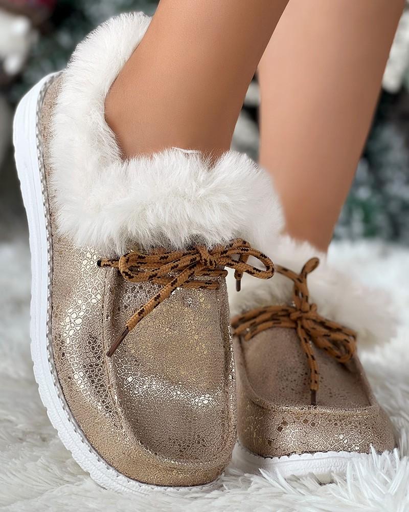 Fleece-lined Warm Cotton Ankle Boots