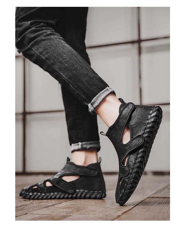 Handmade Leather Casual Velcro Shoes