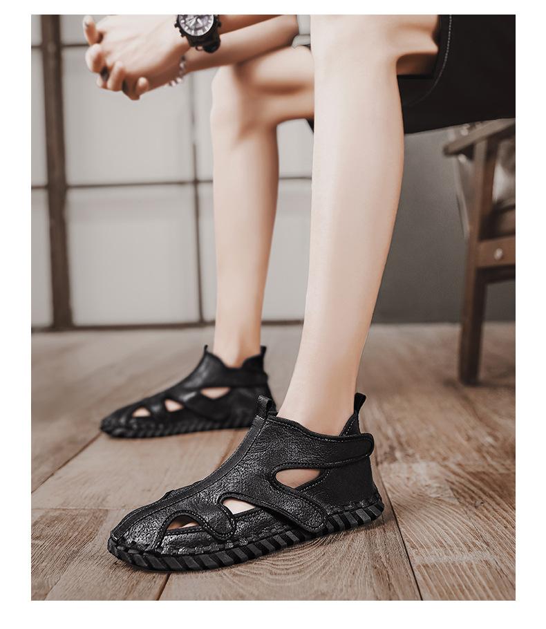 Handmade Leather Casual Velcro Shoes