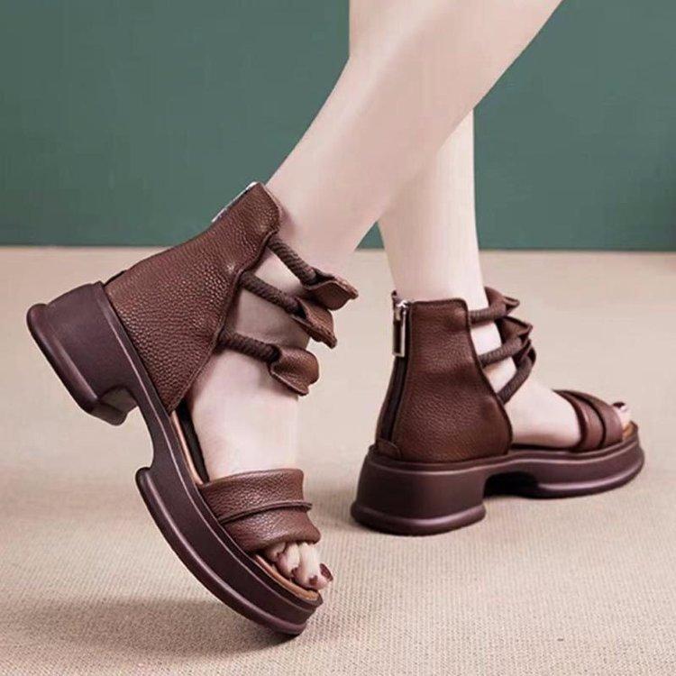 Genuine Leather Waterproof Vintage Sandals