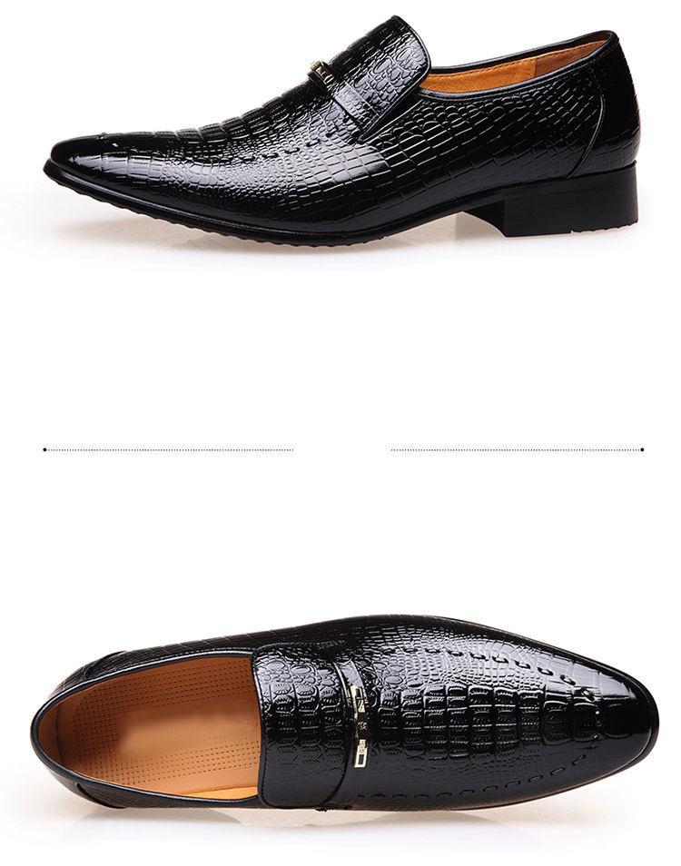 Crocodile Pattern Casual Embossed Leather Shoes