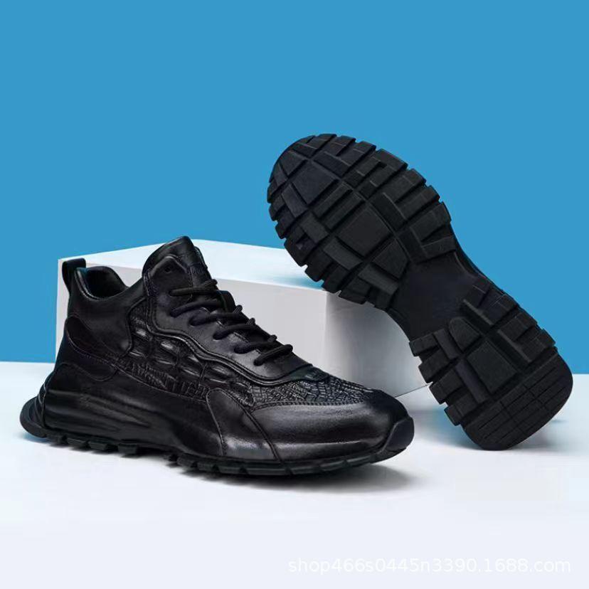 Cowhide Casual Heightening Thick-Soled Shoes