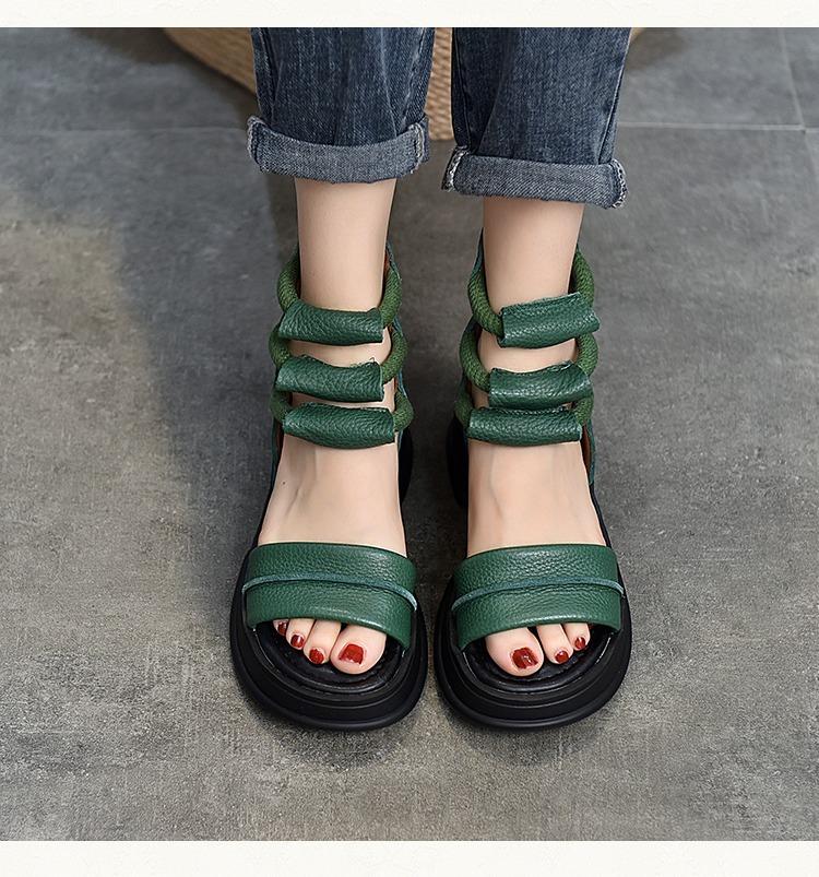 Genuine Leather Waterproof Vintage Sandals