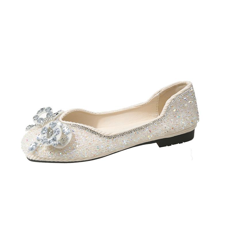 Soft Rhinestone Slip-On Shoes