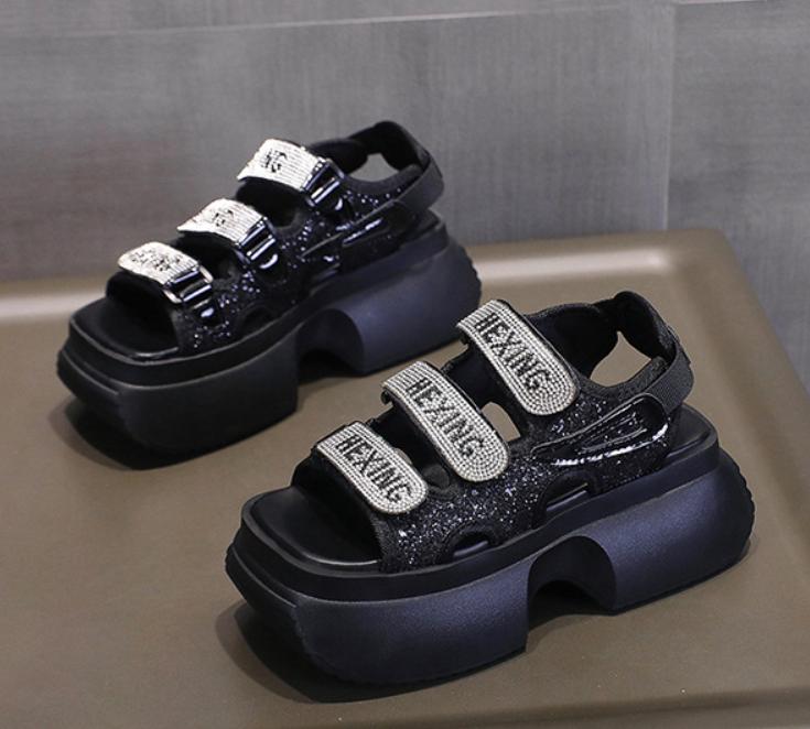 Velcro Thick-Heel Sandals