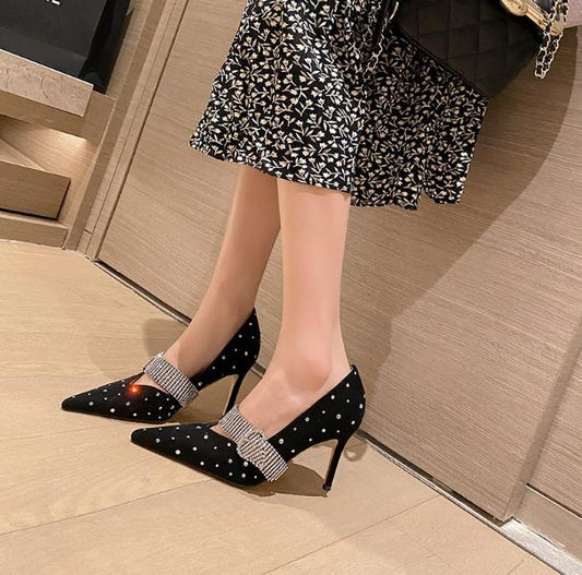 Crystal Shallow Elegant High Heels Shoes