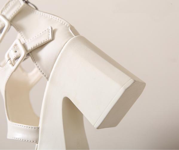 Cross-Strap Casual Roman High Heels Sandals