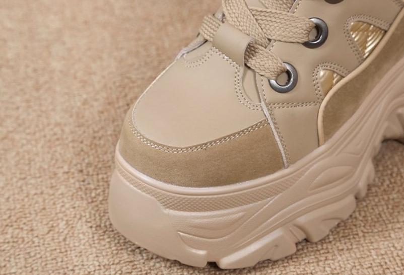Heightening Lace-Up Chunky Shoes