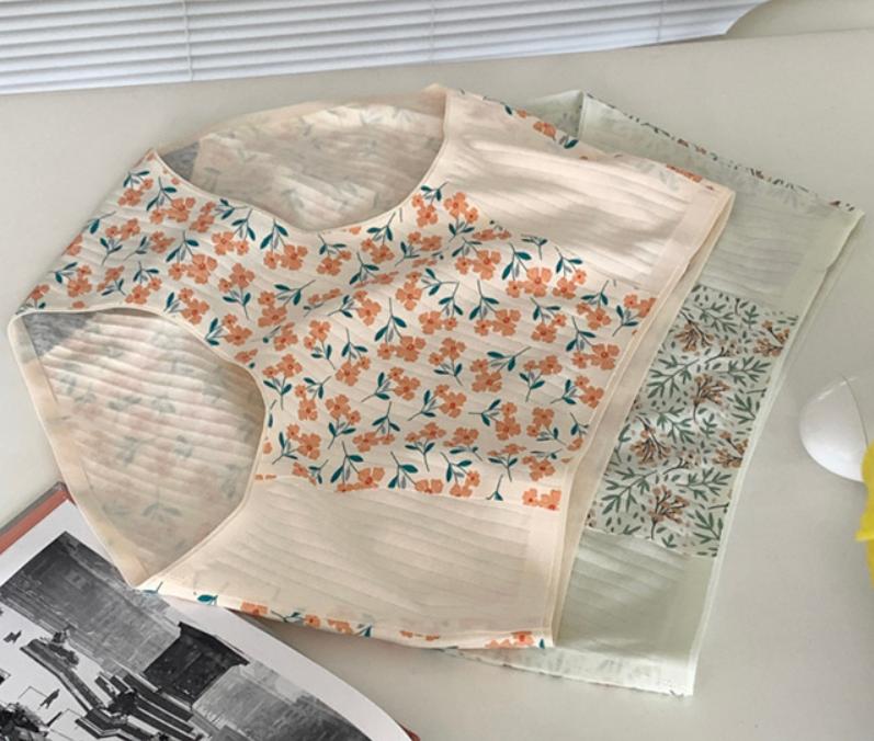 Flower Ribbing Antibacterial Gynecological Panties