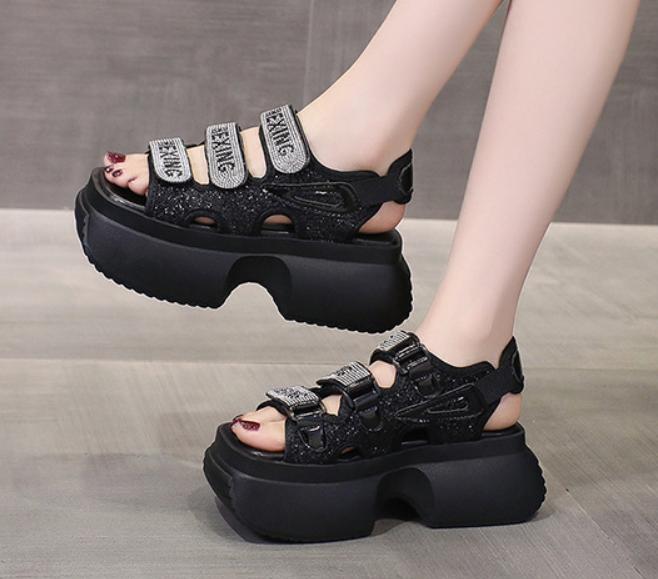 Velcro Thick-Heel Sandals