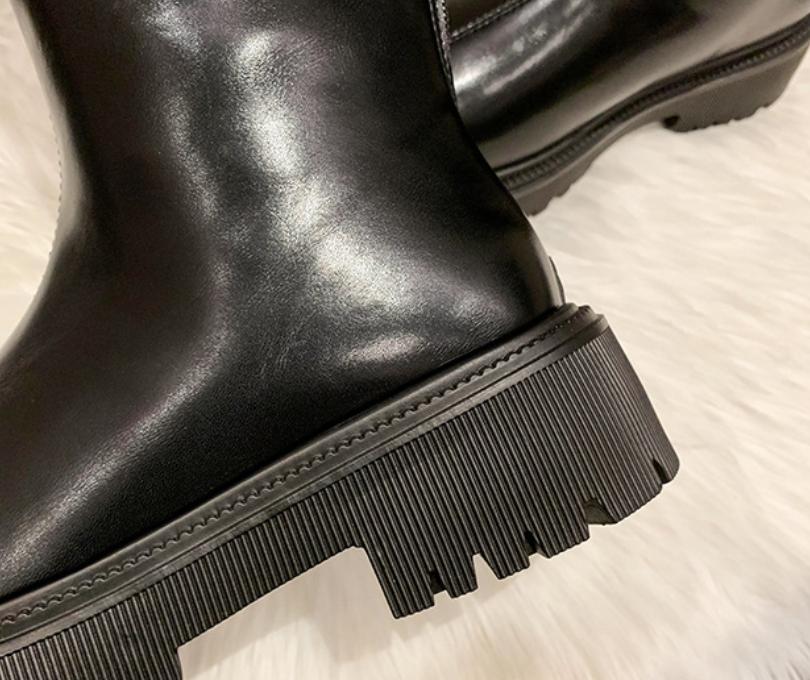 Solid Color Fur Fleece Lined Waterproof Snow Boots