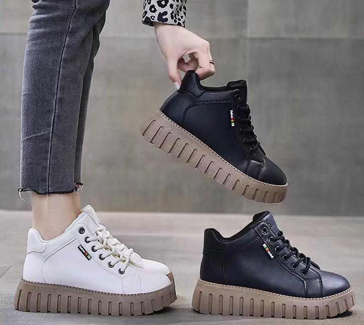 Platform Leather Casual Lace Up Shoes