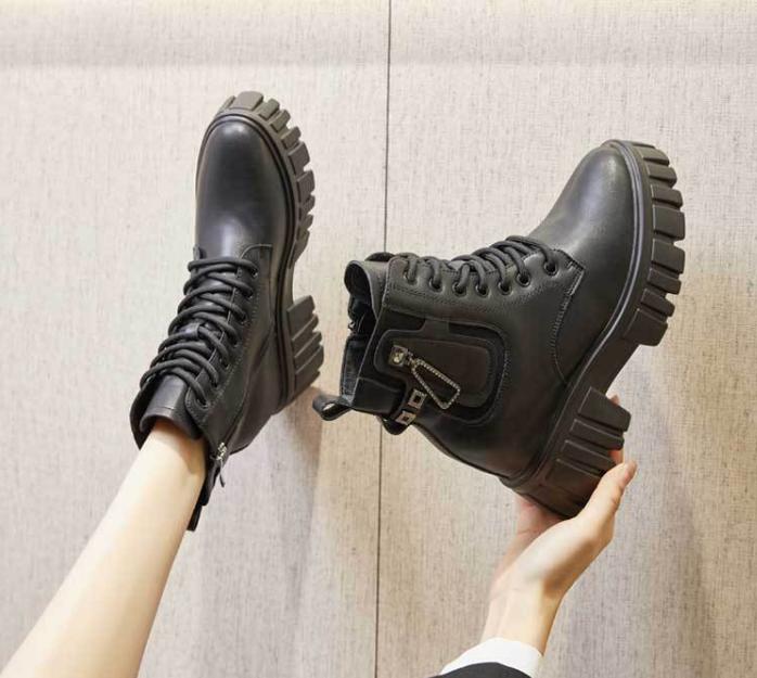 Gothic Platform Leather Ankle Boots