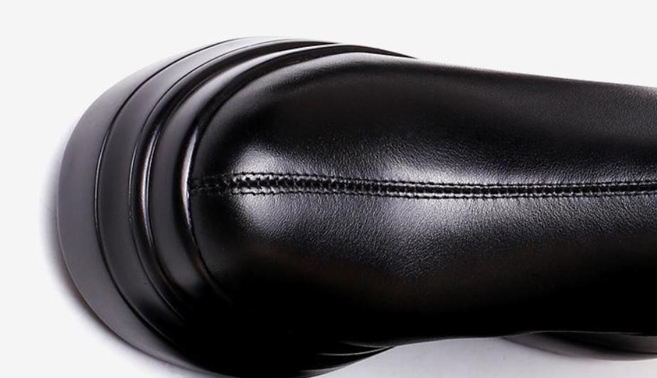 Leather Wedge Snow Boots