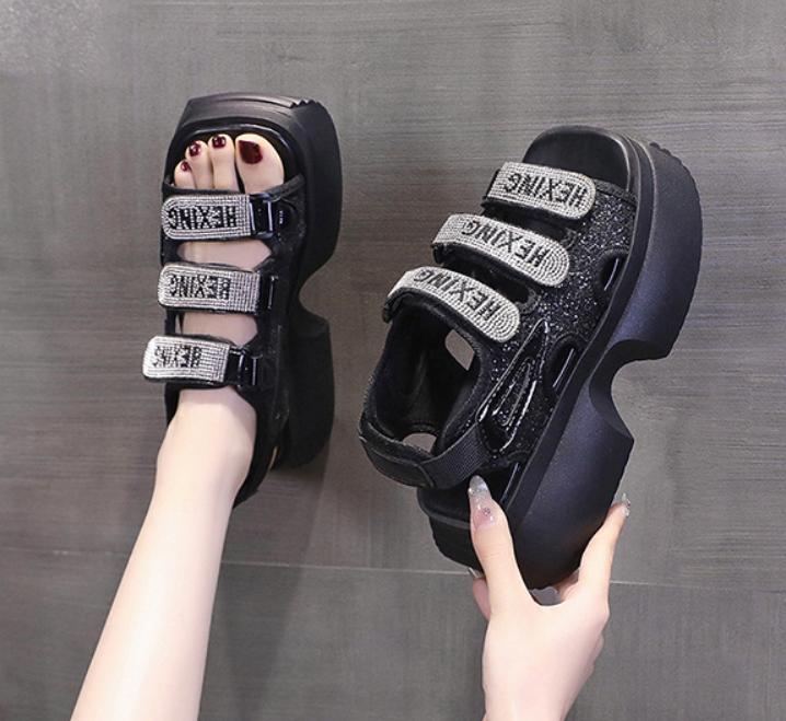 Velcro Thick-Heel Sandals