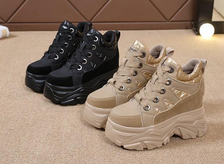 Heightening Lace-Up Chunky Shoes