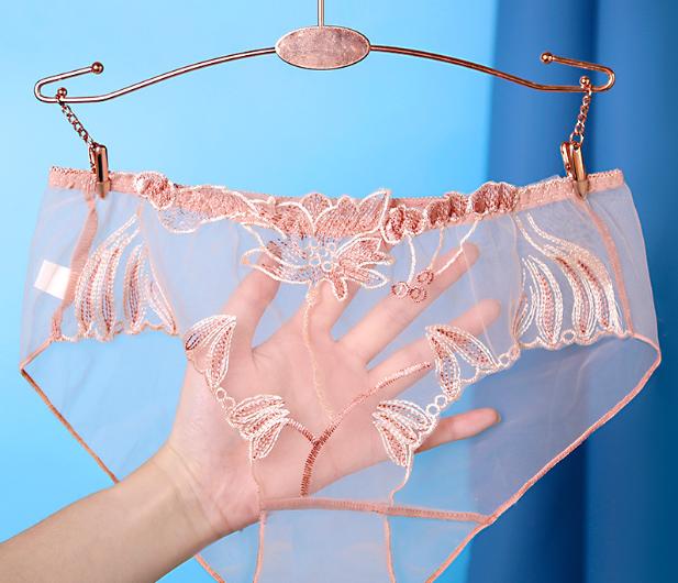 Sheer Mesh Lace Gynecological Panties
