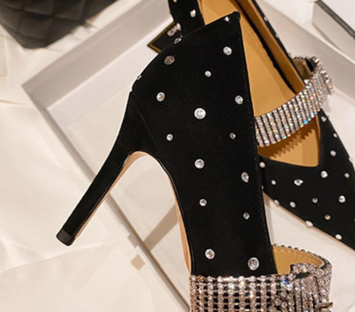 Crystal Shallow Elegant High Heels Shoes
