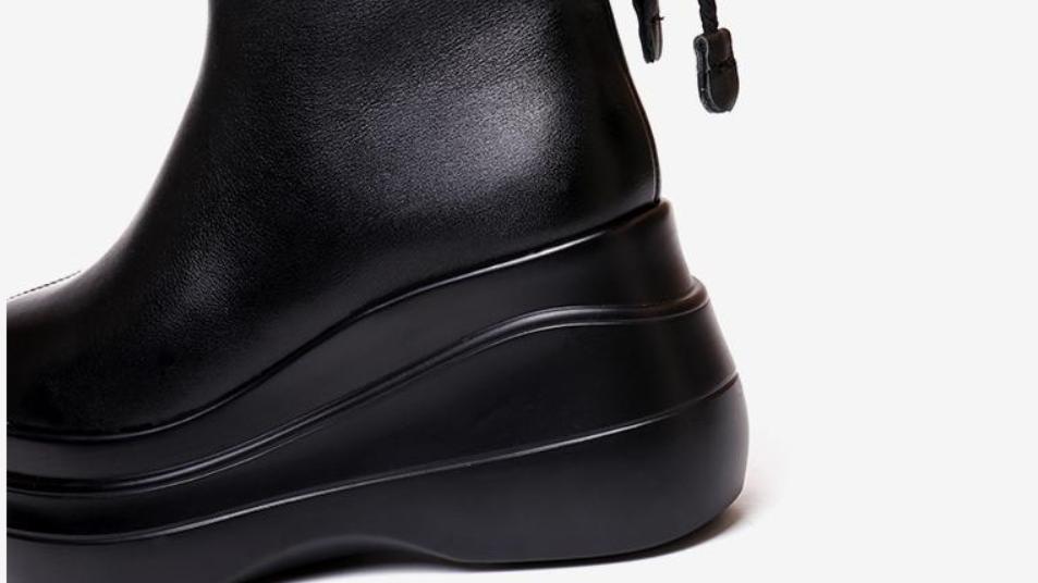 Leather Wedge Snow Boots