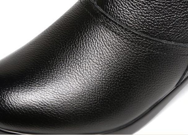 Black Low Heel Middle Boots