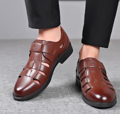 Cowhide Soft Breathable Hollow Sandals