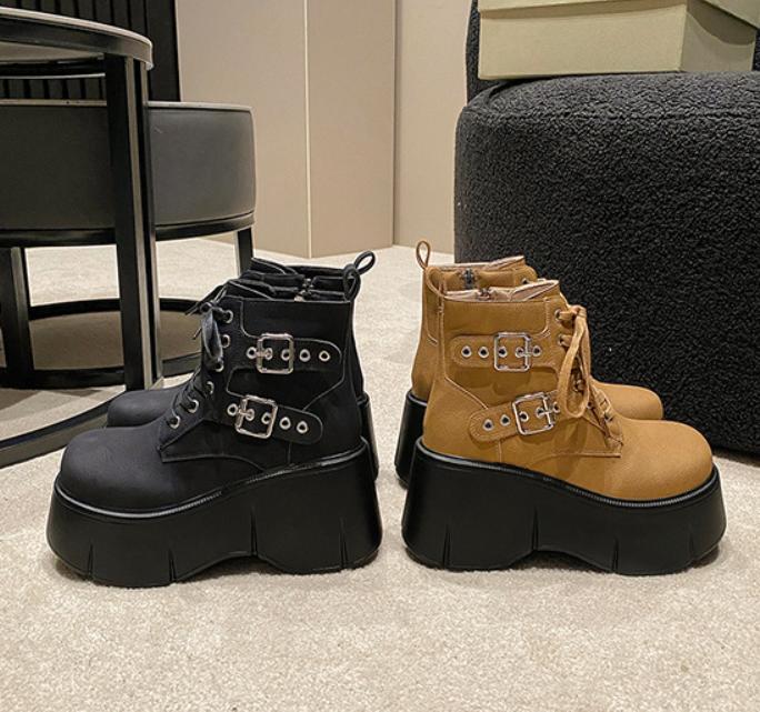 Buckle Chain Chunky Boots