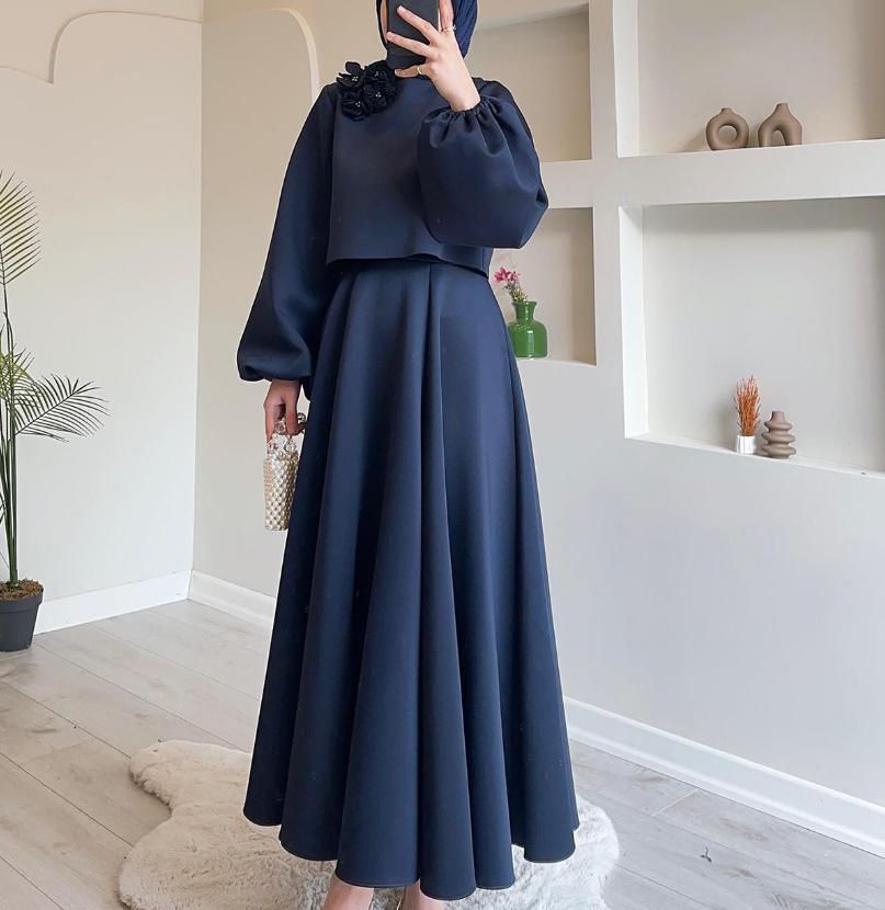 Solid Color Floral Flowy Midi Dress