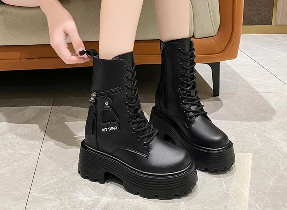 Comfortable Leather Platform Boots