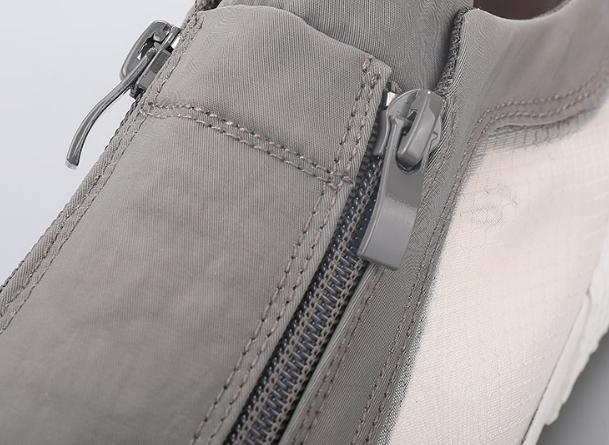 Sheer Zipper Breathable Canvas Shoes