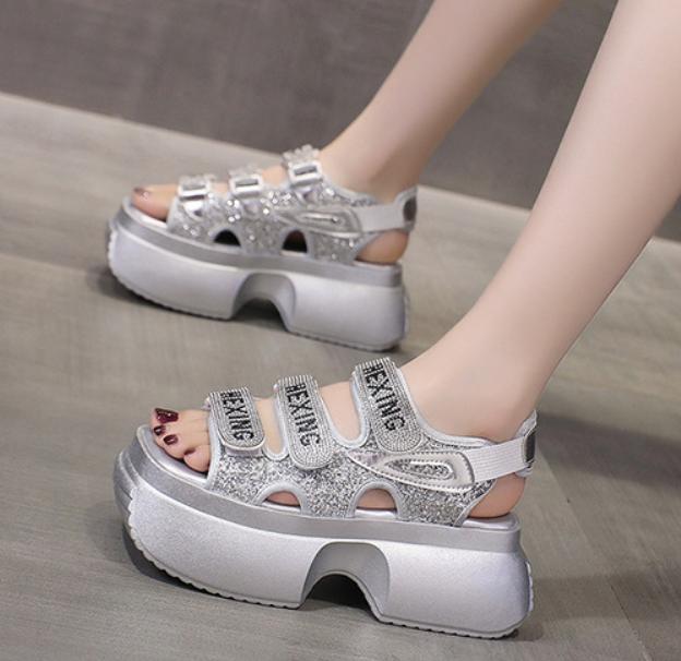 Velcro Thick-Heel Sandals