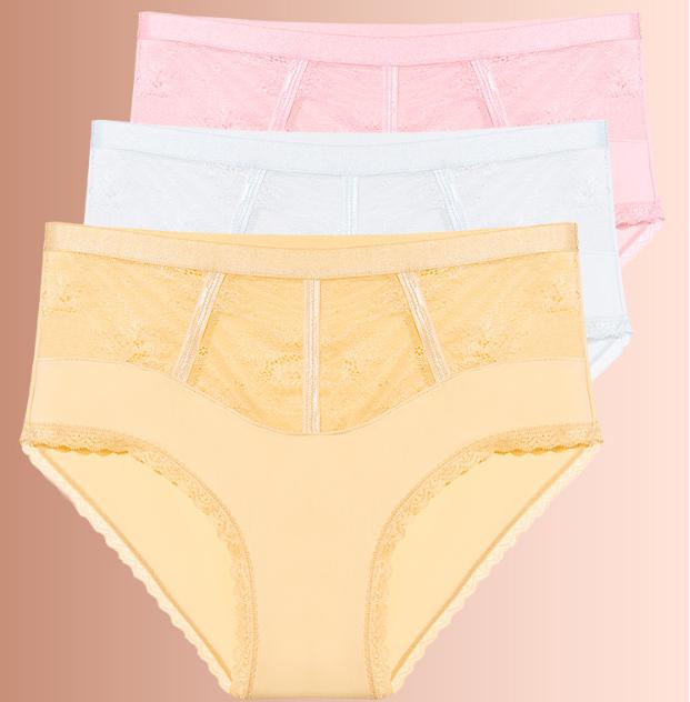 High Waist Bikini Ice Silk Lace Gynecological Panties