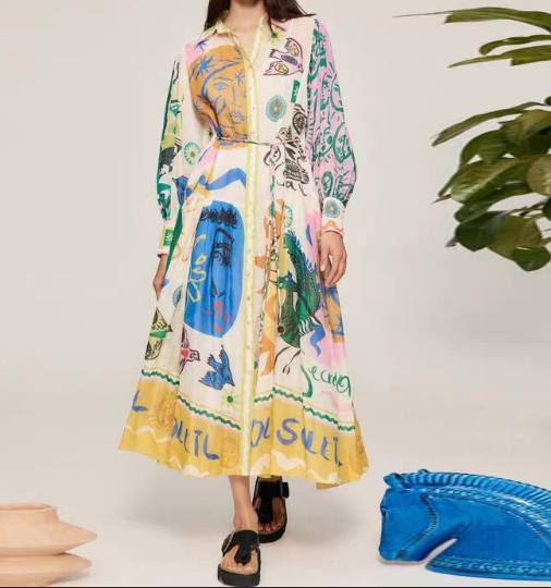 Soleil Patchwork Midi Dress