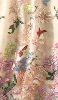 Embroidered flower midi dress