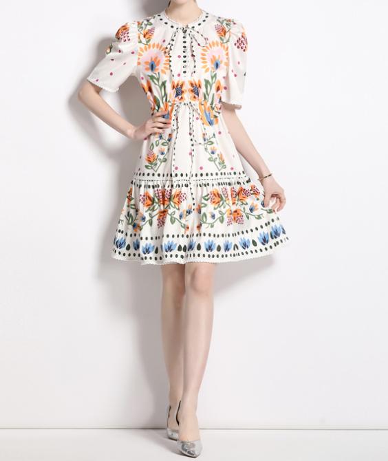 French Spell Polka Dot Mini Dress