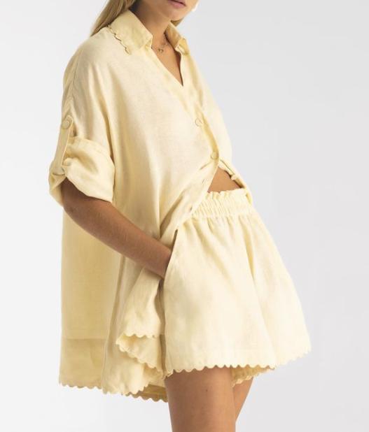 Solid Color Single-breasted Fashion Casual Two Piece Set