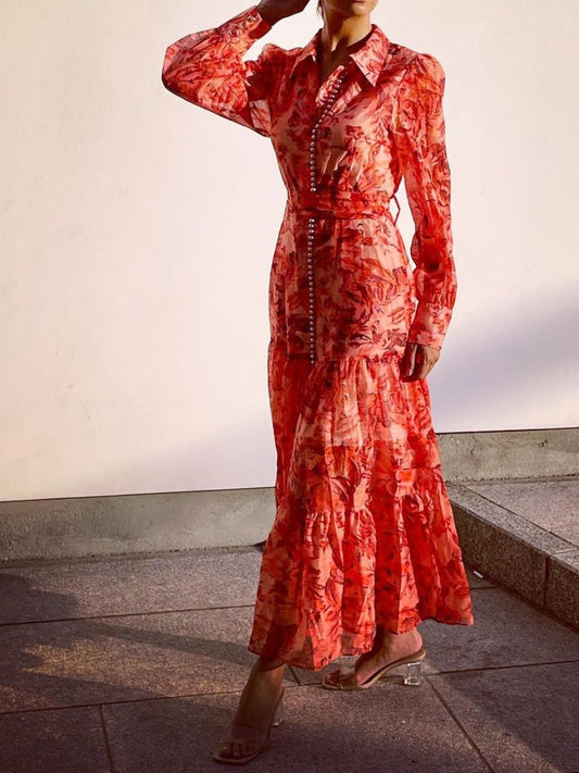 Elegance Chiffon Midi Dress