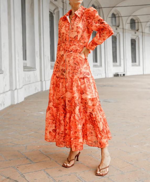 Elegance Chiffon Midi Dress