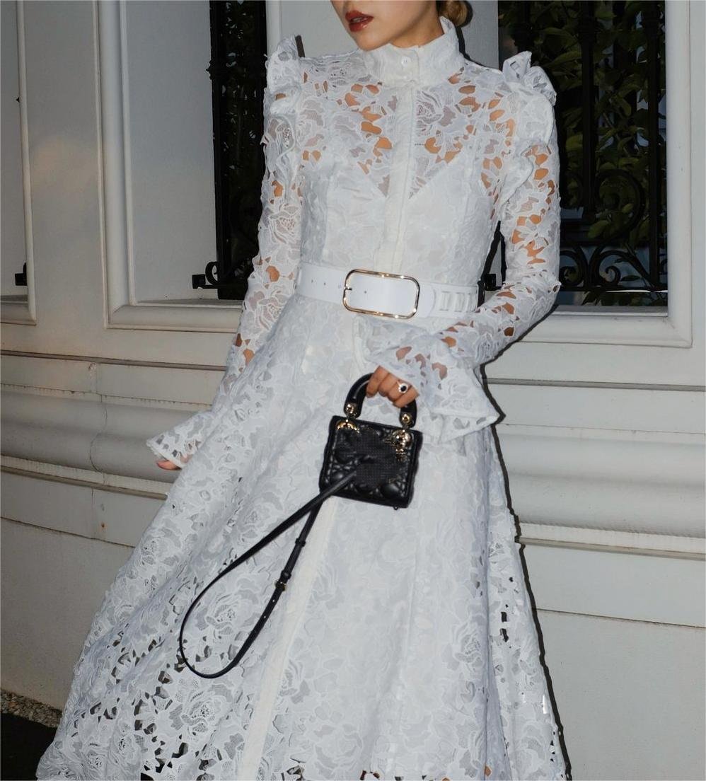 Lace Ruffled Maxi Dress