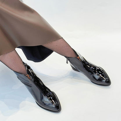 Leather Point-Toe Ankle Boots