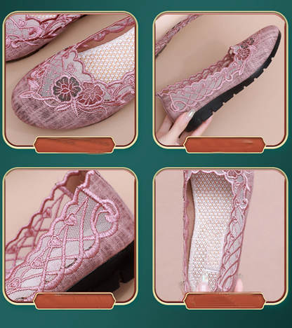 Embroidered Breathable Mesh Shoes