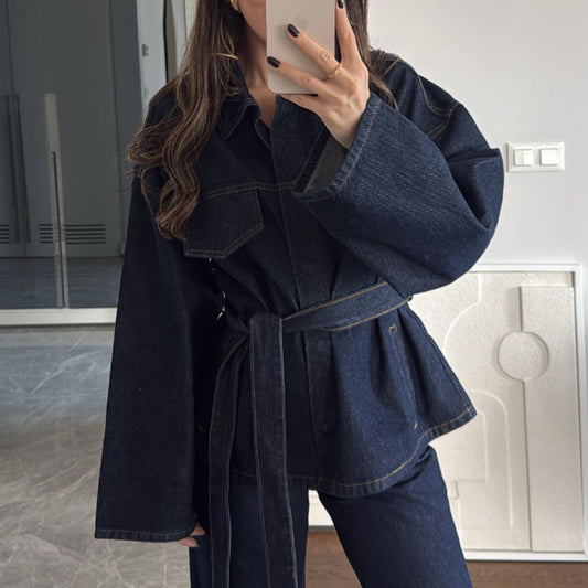 Denim Belted Jacket