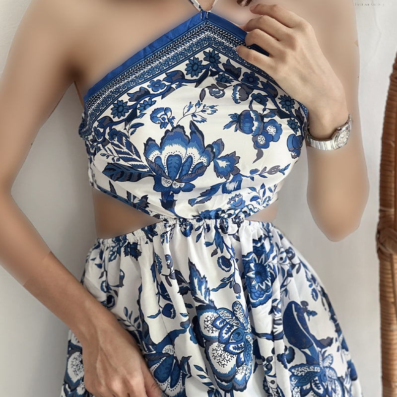 Blue Halter Dress