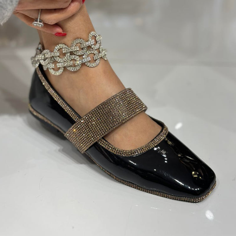 Solid-Color Rhinestone Shoes